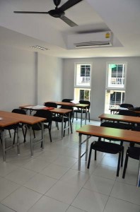 comfortable air-con and fan classrooms all new furniture for student comfort