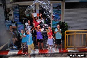 Songkran water fight
