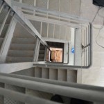 New staircase looking down at the lobby in Patong Language School's new building