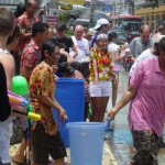 Songkran water fight on Bangla Road in Patong Phuket just minutes from Patong Language School