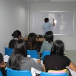 Khun Tin teaches beginning English class at Patong Language School in Phuket, Thailand
